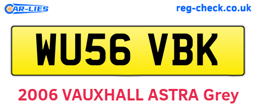WU56VBK are the vehicle registration plates.