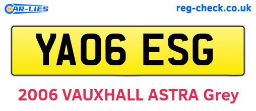 YA06ESG are the vehicle registration plates.