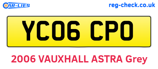 YC06CPO are the vehicle registration plates.