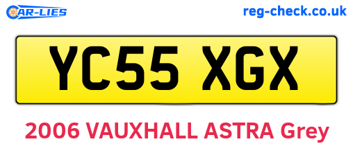YC55XGX are the vehicle registration plates.