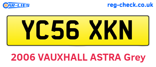 YC56XKN are the vehicle registration plates.