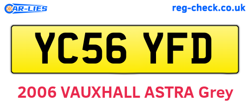 YC56YFD are the vehicle registration plates.