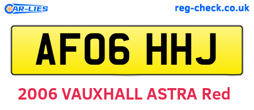 AF06HHJ are the vehicle registration plates.