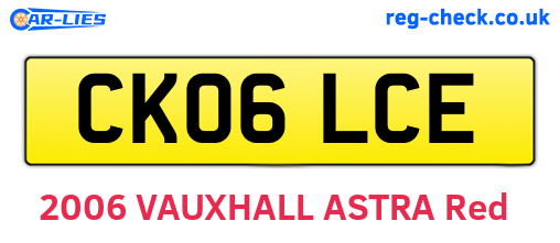 CK06LCE are the vehicle registration plates.