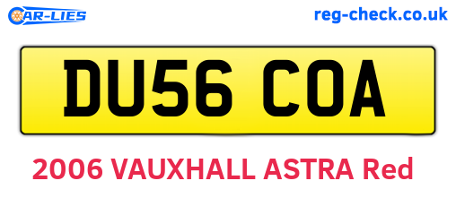 DU56COA are the vehicle registration plates.