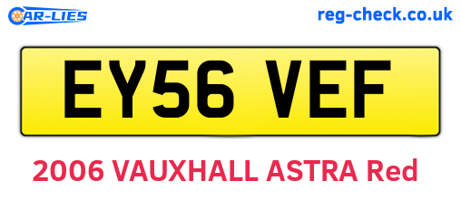 EY56VEF are the vehicle registration plates.