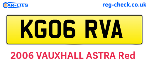 KG06RVA are the vehicle registration plates.