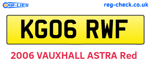 KG06RWF are the vehicle registration plates.