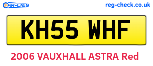 KH55WHF are the vehicle registration plates.