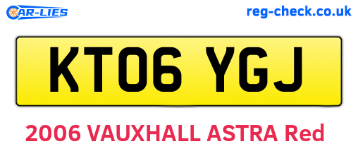 KT06YGJ are the vehicle registration plates.