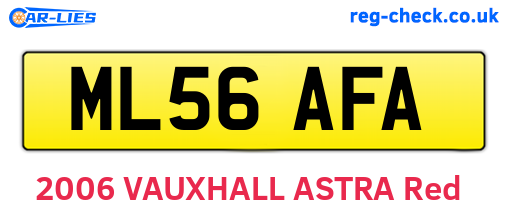 ML56AFA are the vehicle registration plates.