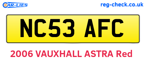 NC53AFC are the vehicle registration plates.