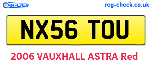 NX56TOU are the vehicle registration plates.