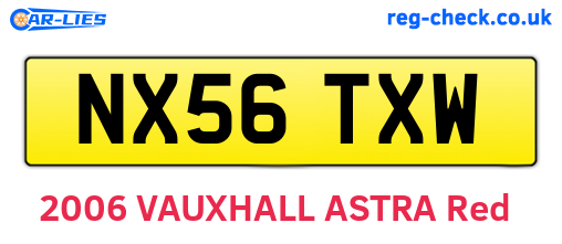NX56TXW are the vehicle registration plates.