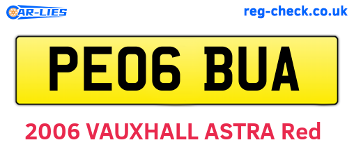 PE06BUA are the vehicle registration plates.