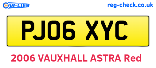 PJ06XYC are the vehicle registration plates.
