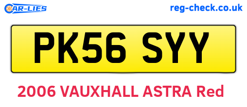PK56SYY are the vehicle registration plates.