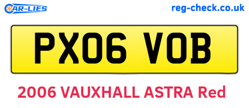 PX06VOB are the vehicle registration plates.