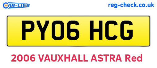 PY06HCG are the vehicle registration plates.