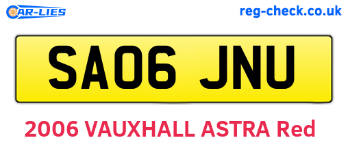 SA06JNU are the vehicle registration plates.