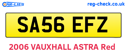 SA56EFZ are the vehicle registration plates.