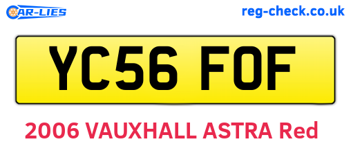 YC56FOF are the vehicle registration plates.