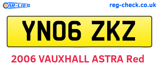 YN06ZKZ are the vehicle registration plates.