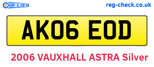 AK06EOD are the vehicle registration plates.