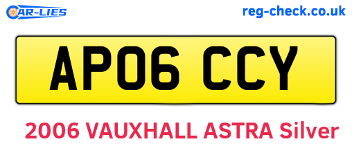 AP06CCY are the vehicle registration plates.