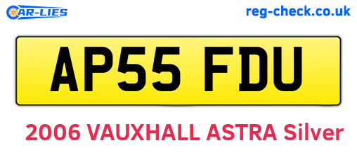 AP55FDU are the vehicle registration plates.