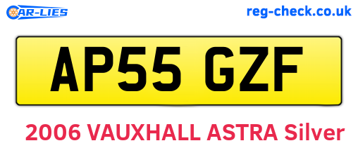 AP55GZF are the vehicle registration plates.