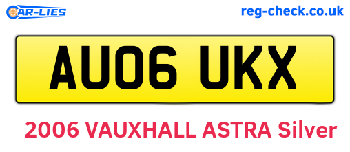 AU06UKX are the vehicle registration plates.