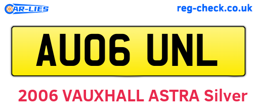 AU06UNL are the vehicle registration plates.