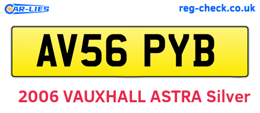 AV56PYB are the vehicle registration plates.