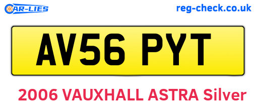 AV56PYT are the vehicle registration plates.