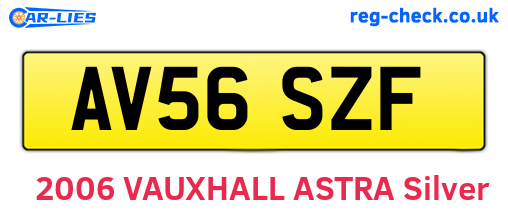 AV56SZF are the vehicle registration plates.