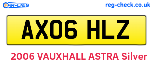 AX06HLZ are the vehicle registration plates.