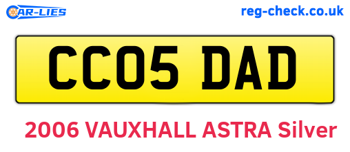 CC05DAD are the vehicle registration plates.