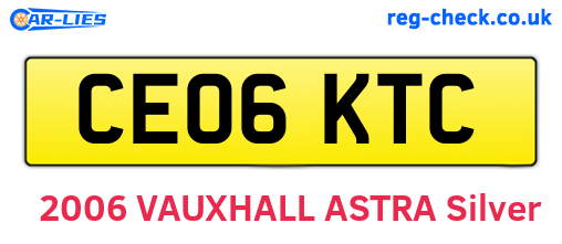 CE06KTC are the vehicle registration plates.