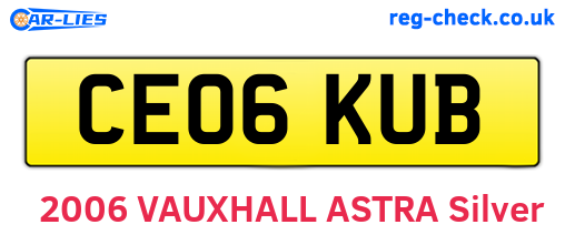 CE06KUB are the vehicle registration plates.