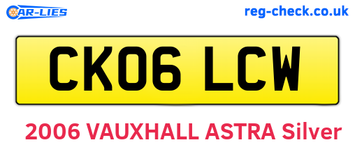 CK06LCW are the vehicle registration plates.