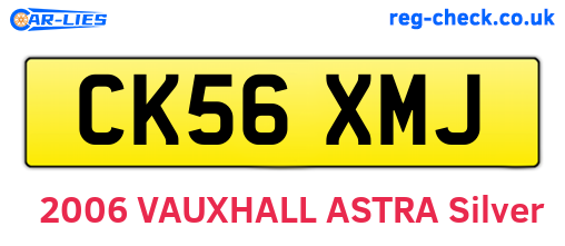 CK56XMJ are the vehicle registration plates.