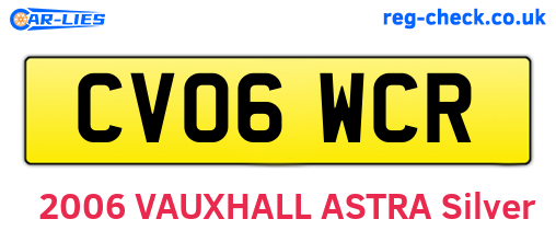 CV06WCR are the vehicle registration plates.