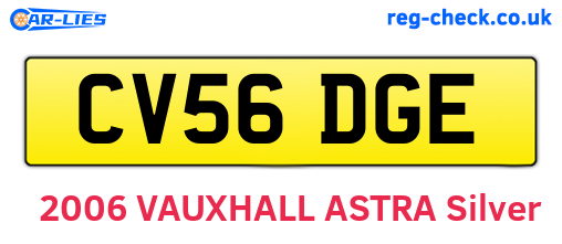 CV56DGE are the vehicle registration plates.