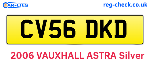 CV56DKD are the vehicle registration plates.