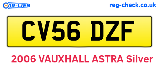 CV56DZF are the vehicle registration plates.