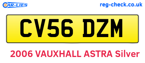 CV56DZM are the vehicle registration plates.