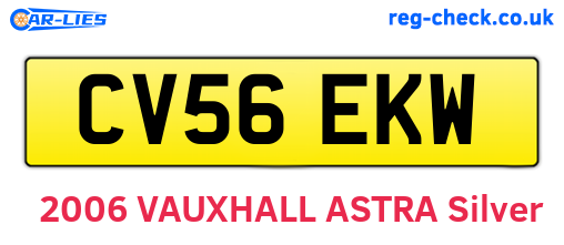CV56EKW are the vehicle registration plates.