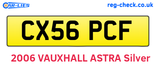 CX56PCF are the vehicle registration plates.