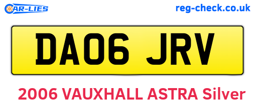 DA06JRV are the vehicle registration plates.